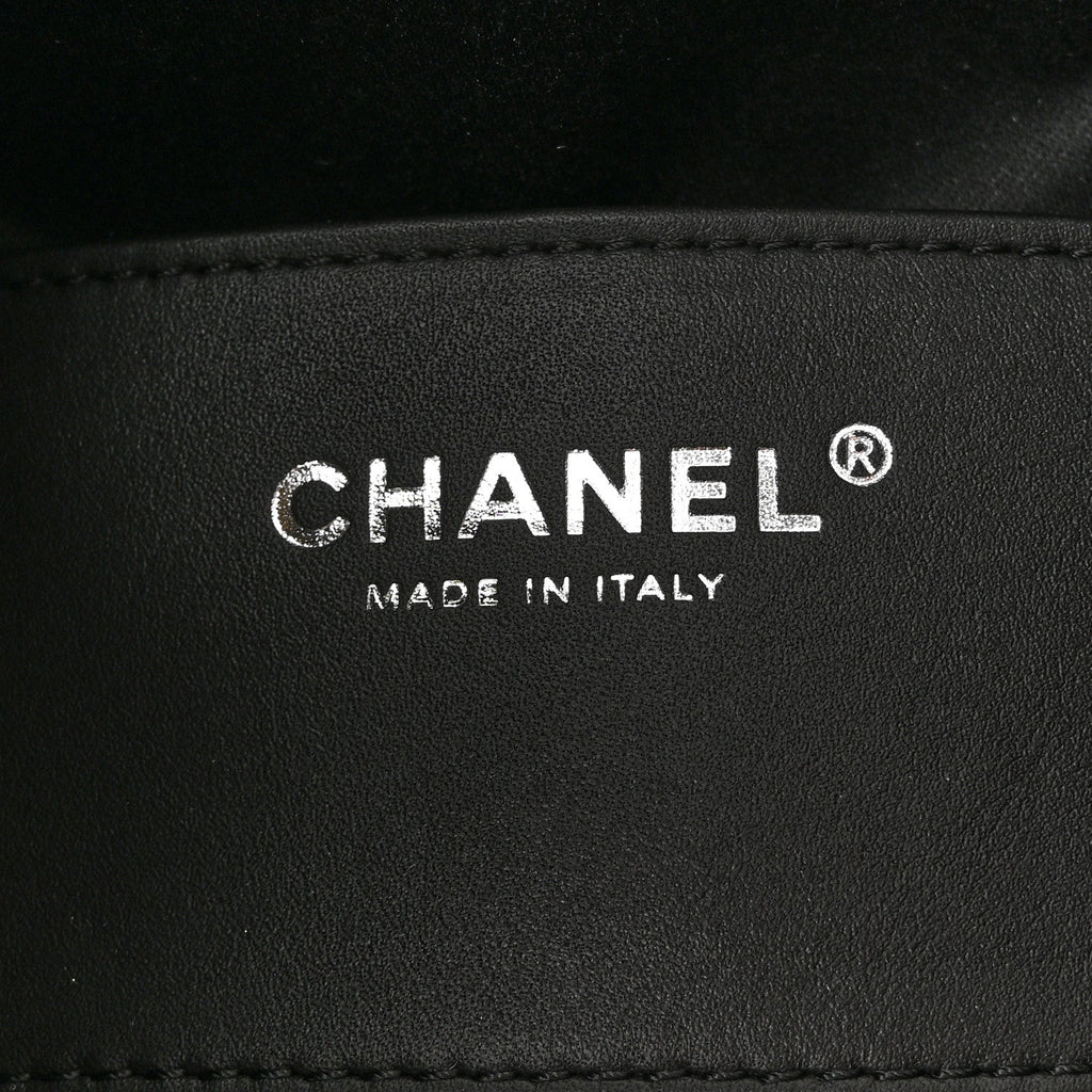 Chanel Shiny Crumpled Calfskin Quilted Small Chanel 25 Handbag Black