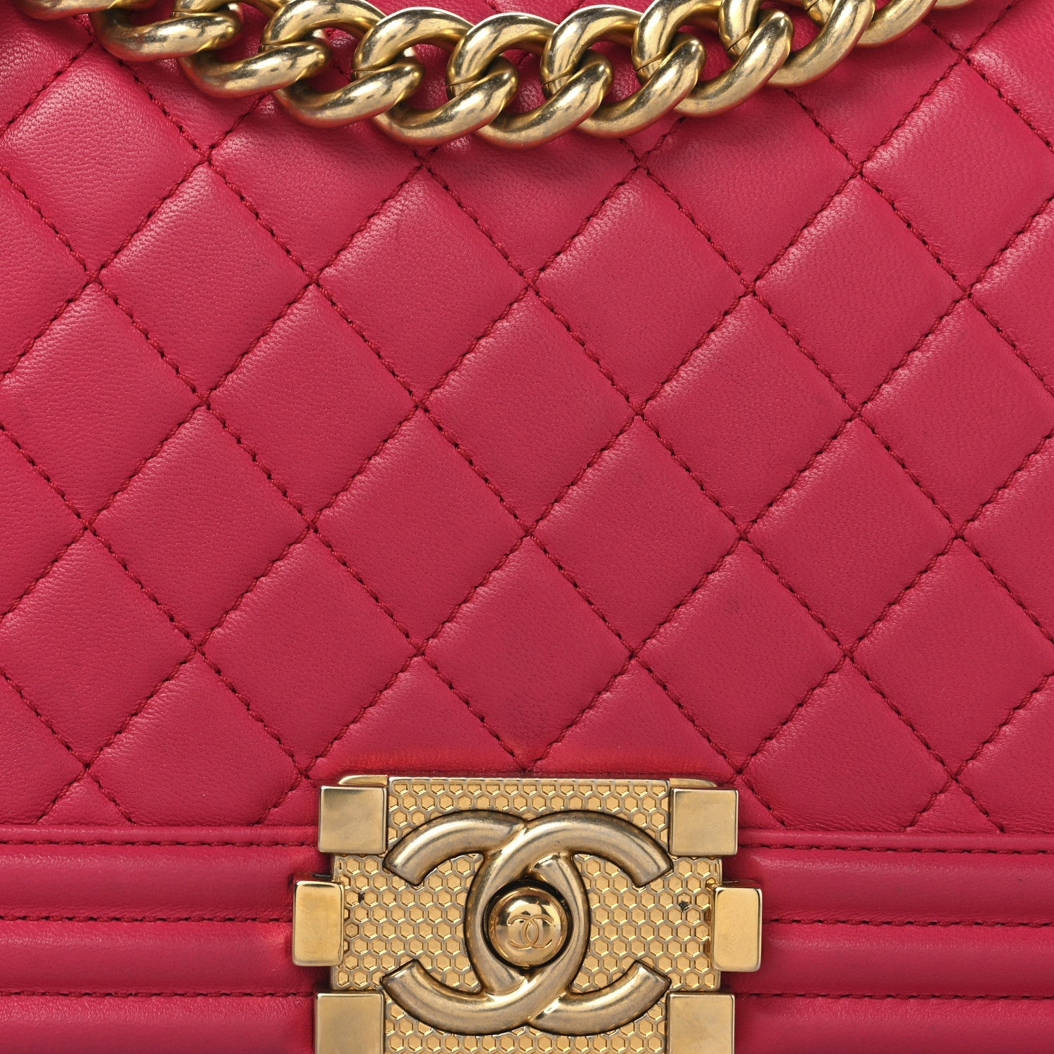 Chanel Lambskin Quilted Medium Boy Flap Fuchsia