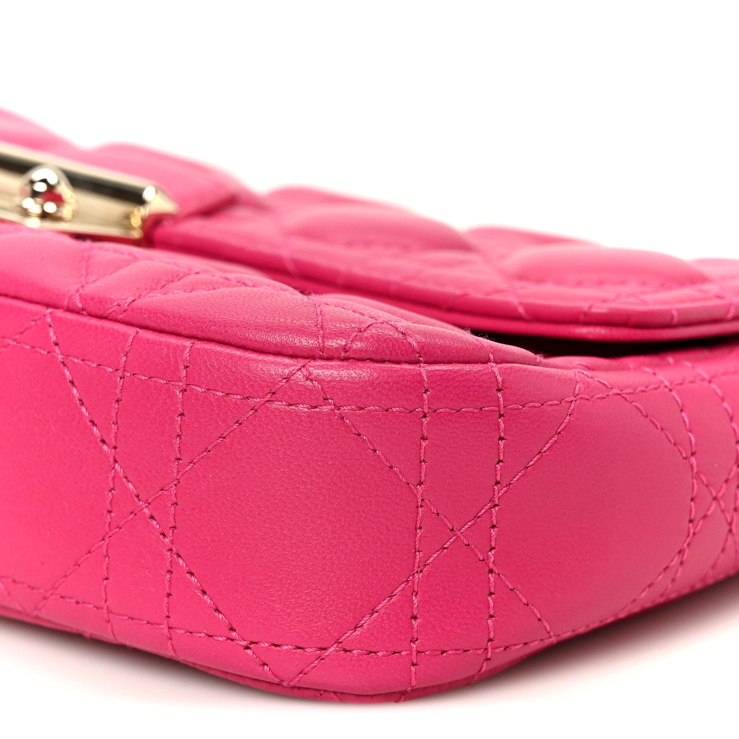 Christian Dior Lambskin Cannage Miss Dior Promenade Pouch Fuchsia