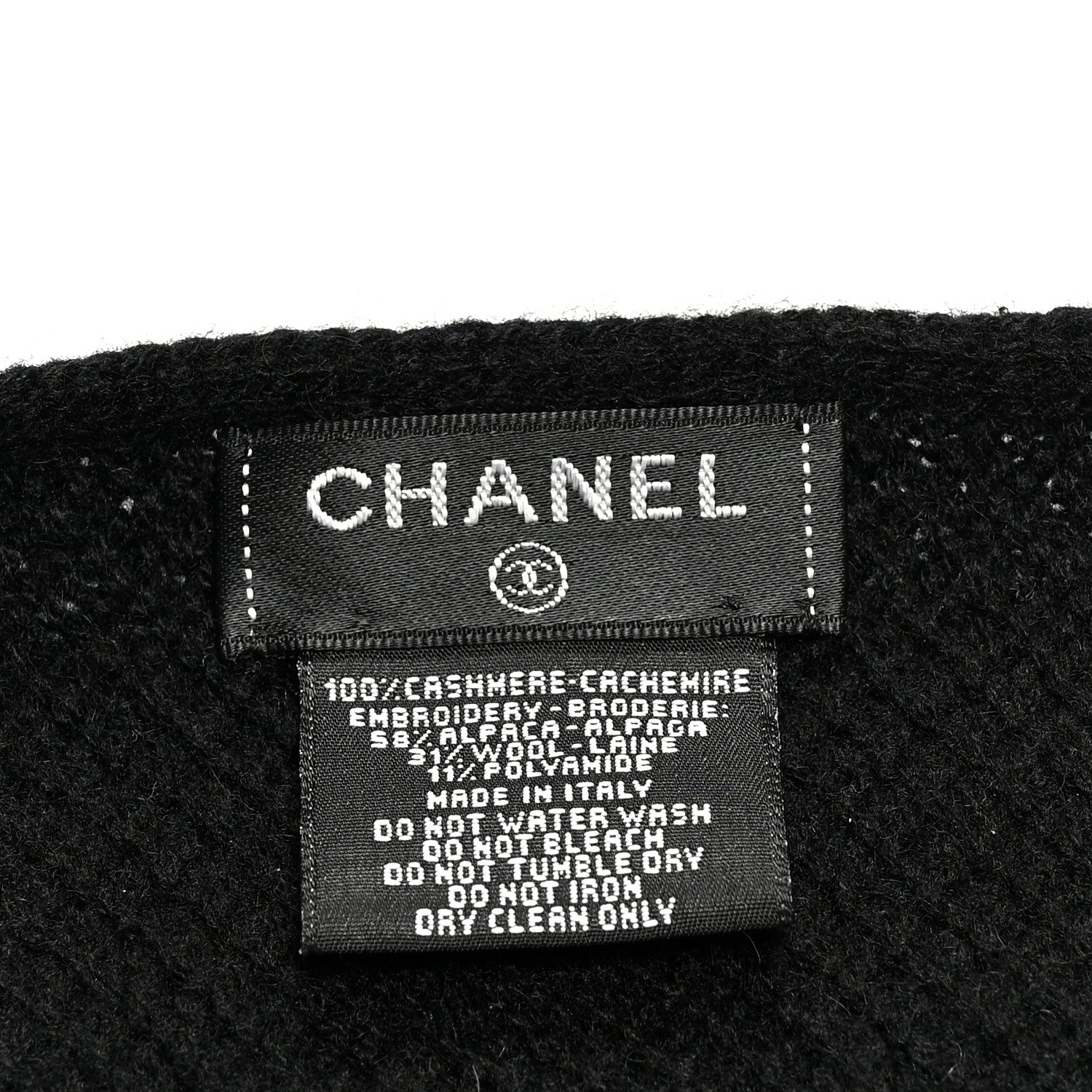 Cashmere Logo Stole Black White