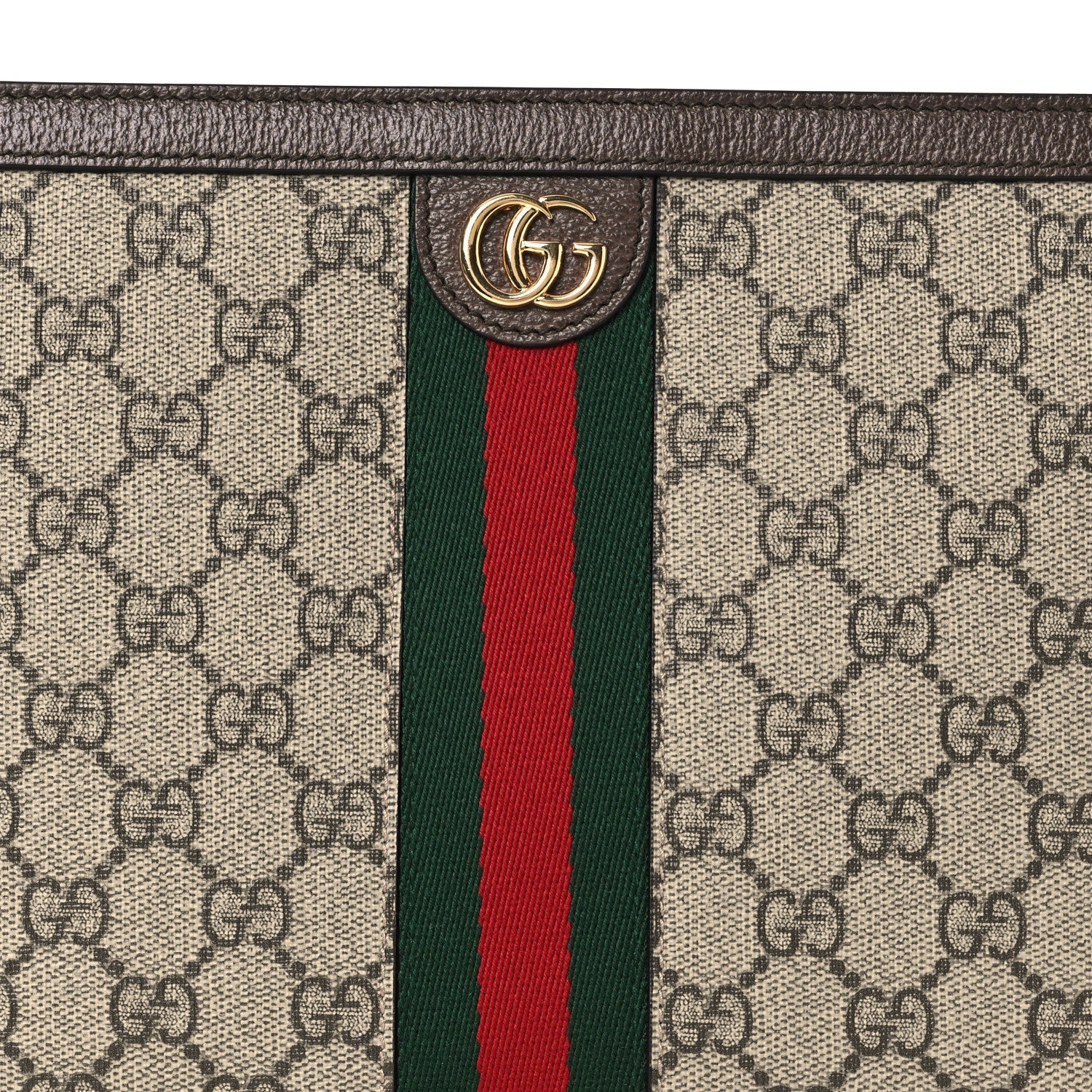 Gucci GG Supreme Monogram Web Ophidia Pouch Brown