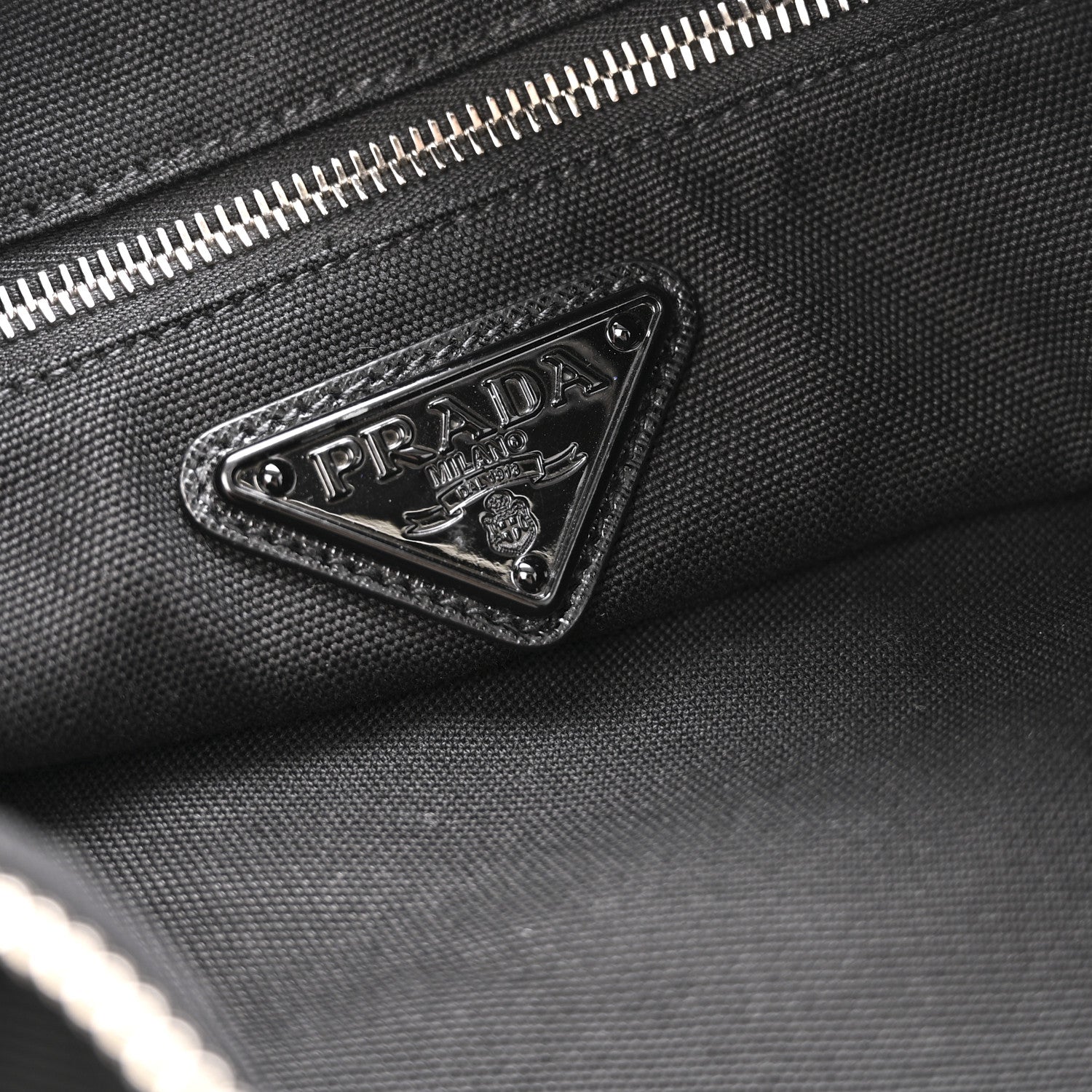 Prada Canapa Triangle Shoulder Bag Black