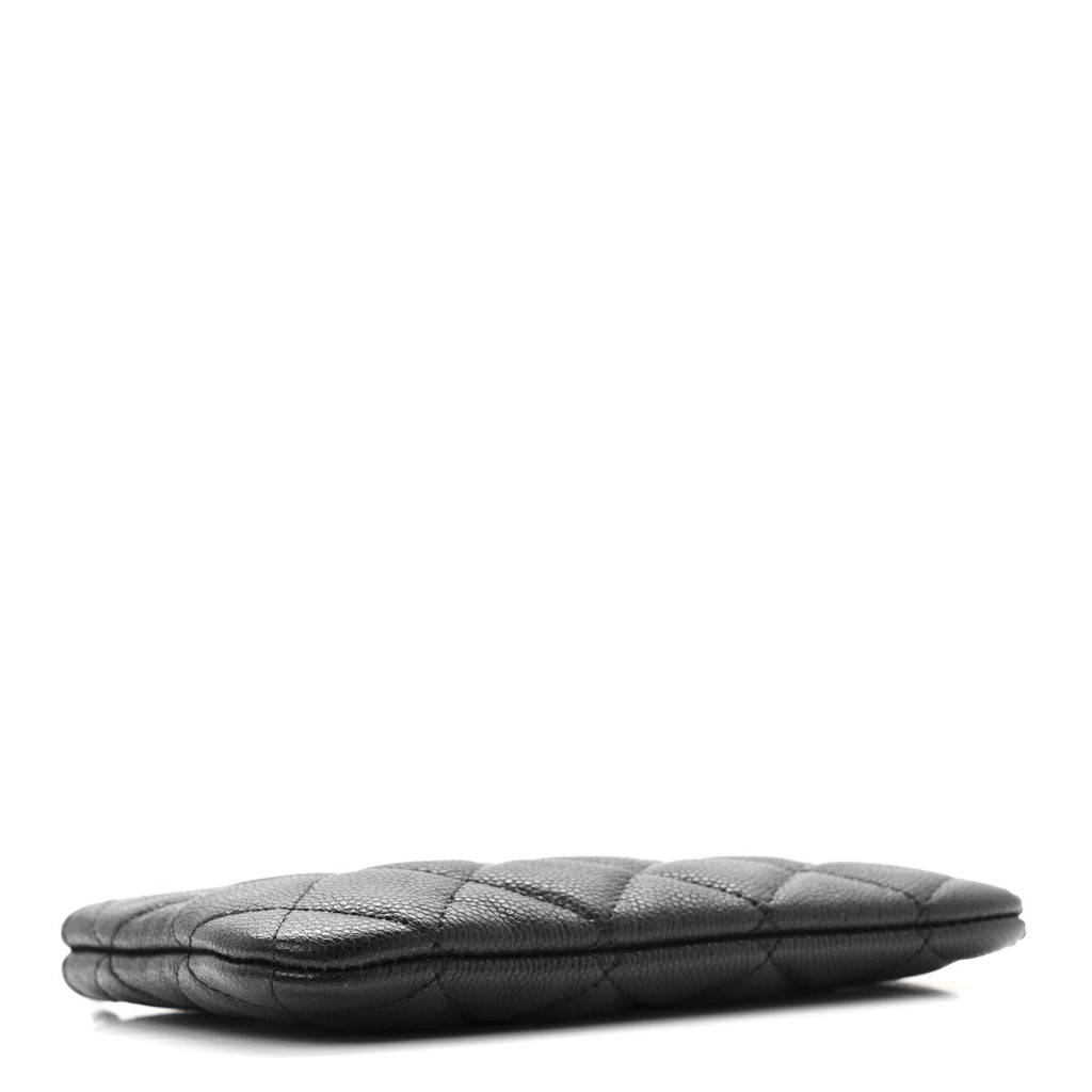 Caviar Quilted Small Cosmetic Case Black