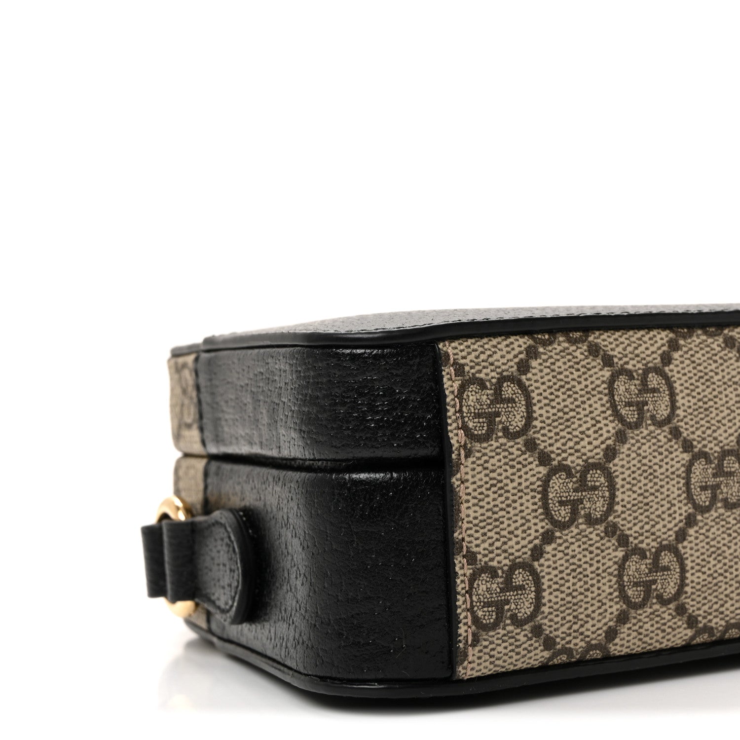 Gucci GG Supreme Monogram Textured Dollar Calfskin Mini New Basket Shoulder Bag Beige Ebony Black