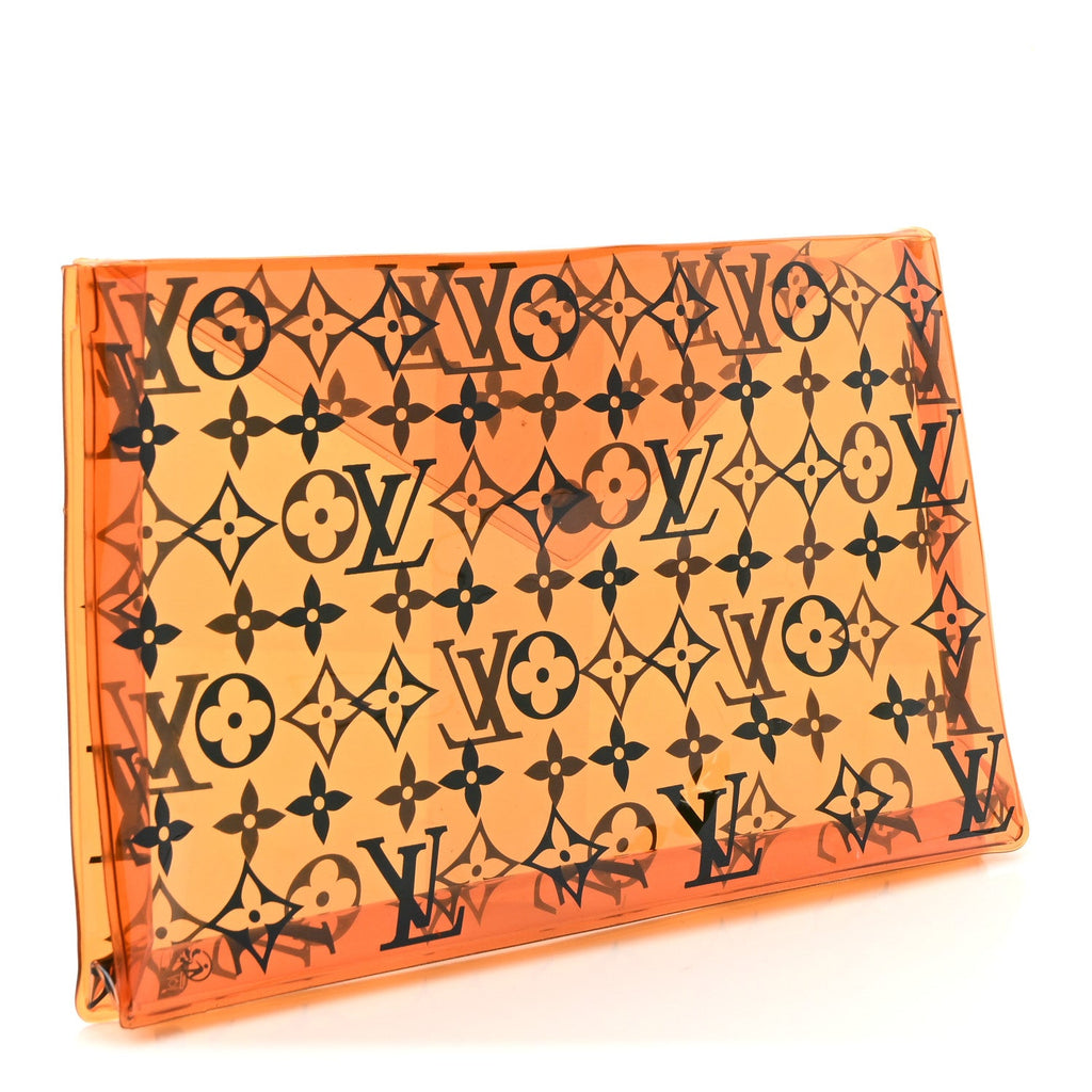 Louis Vuitton PVC Monogram Printed Envelope Pouch Orange