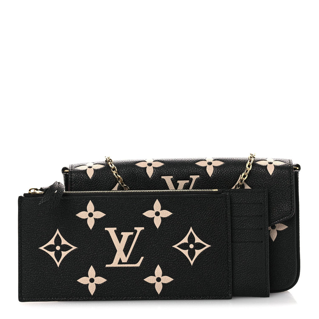 Louis Vuitton Empreinte Monogram Giant Felicie Pochette Black Beige