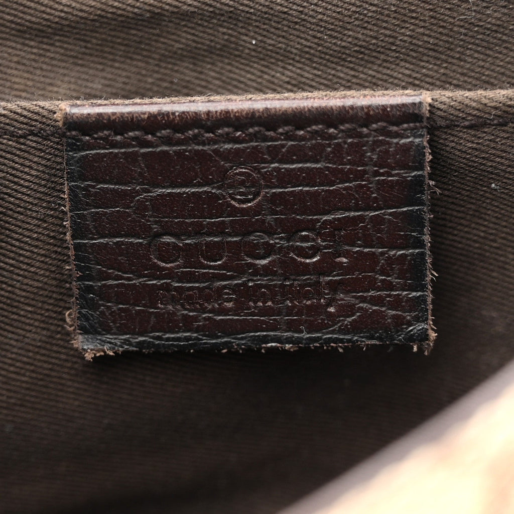 Gucci Monogram Horsebit Clutch Dark Brown