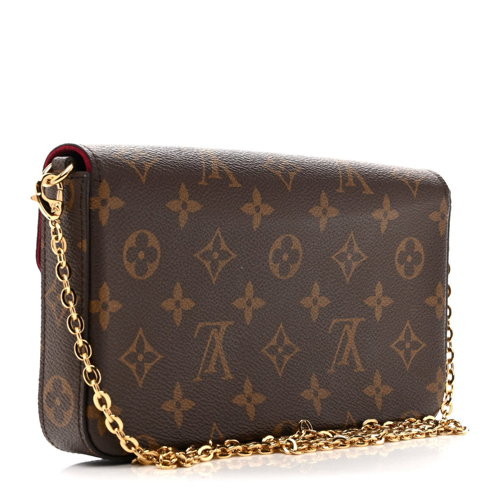 Louis Vuitton Monogram Pochette Felicie Chain Wallet Fuchsia