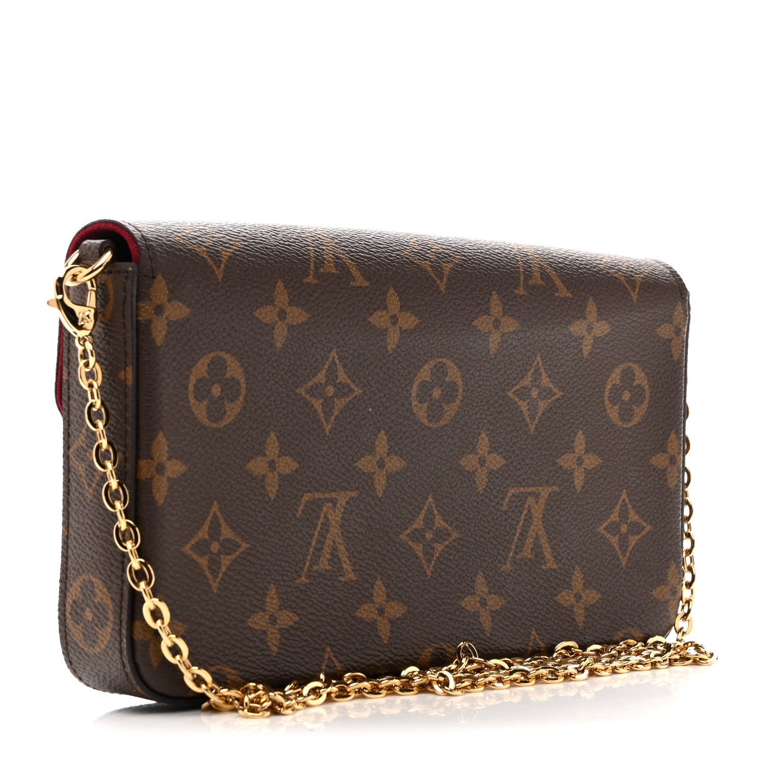 Louis Vuitton Monogram Pochette Felicie Chain Wallet Fuchsia