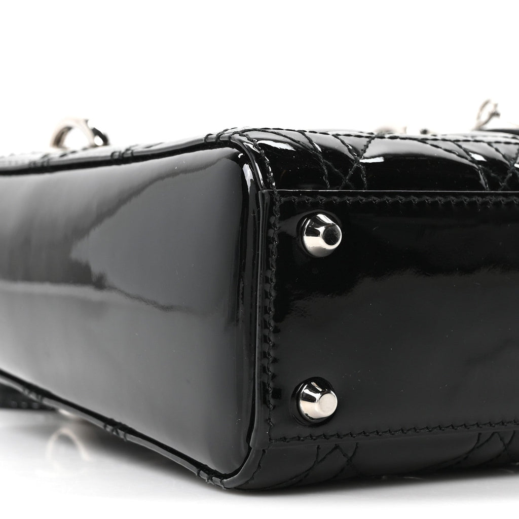 Christian Dior Patent Cannage Mini Lady Dior Black