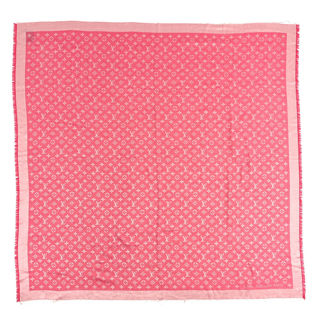 Louis Vuitton Wool Silk Monogram Denim Shawl Pivoine