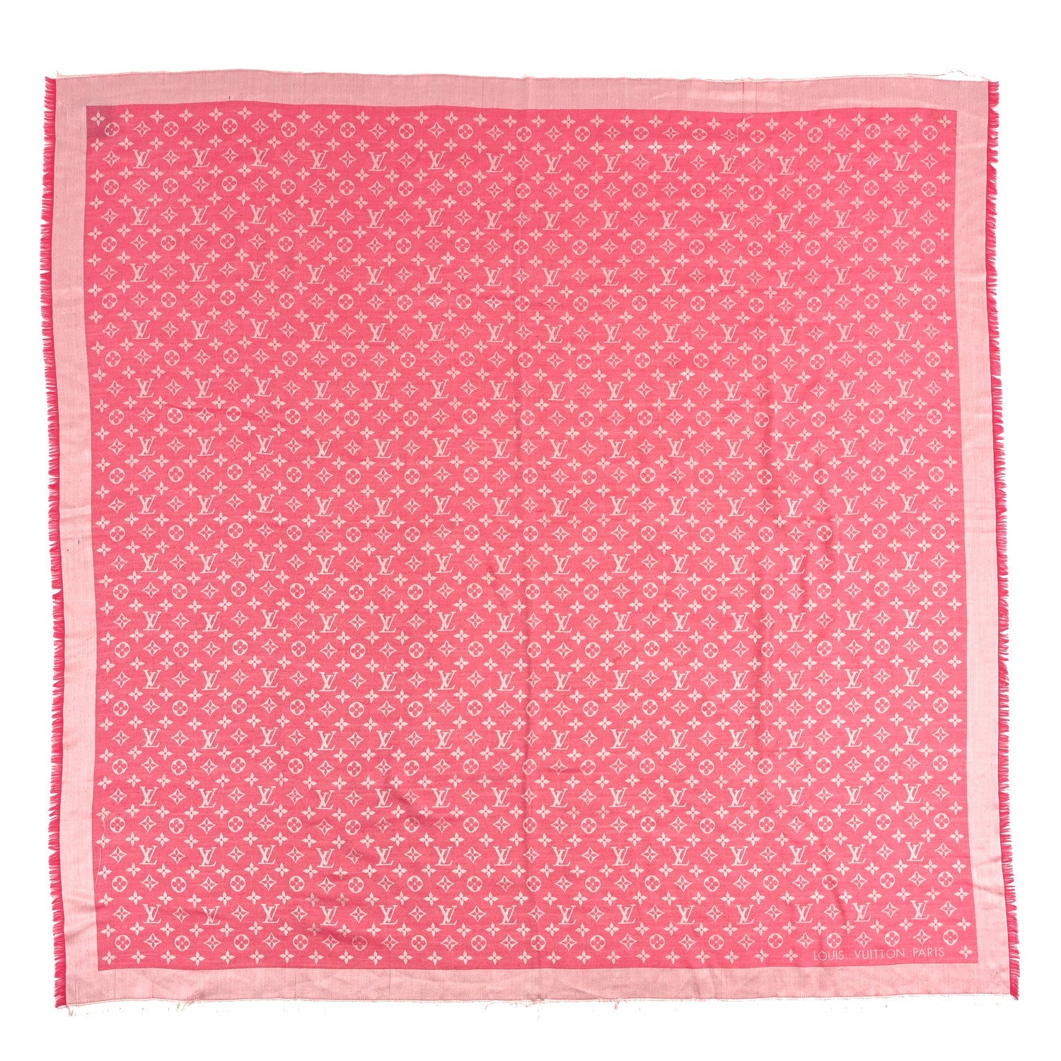 Louis Vuitton Wool Silk Monogram Denim Shawl Pivoine