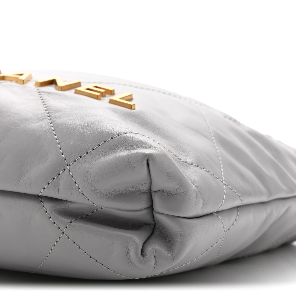 Chanel Shiny Calfskin Quilted Mini Chanel 22 Grey