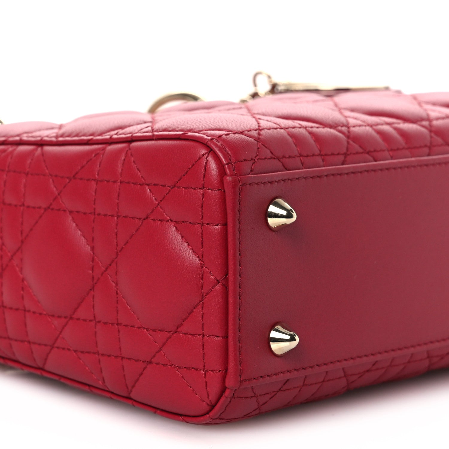 Christian Dior Lambskin Cannage Small My ABCDior Lady Dior Red