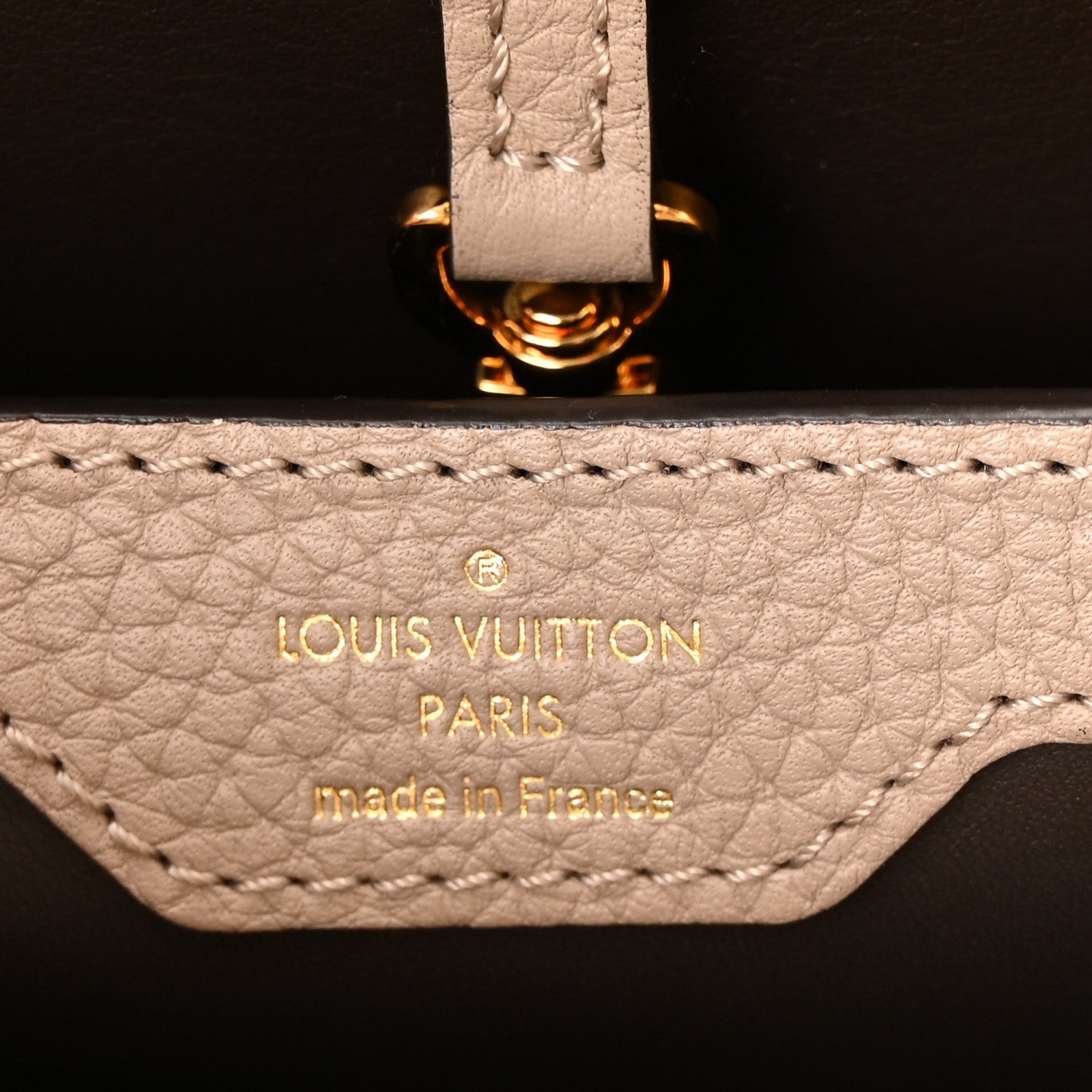 Louis Vuitton Taurillon Capucines PM Galet