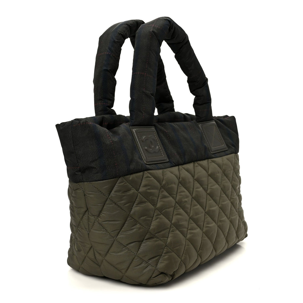 Chanel Nylon Quilted Small Coco Cocoon Tote Khaki