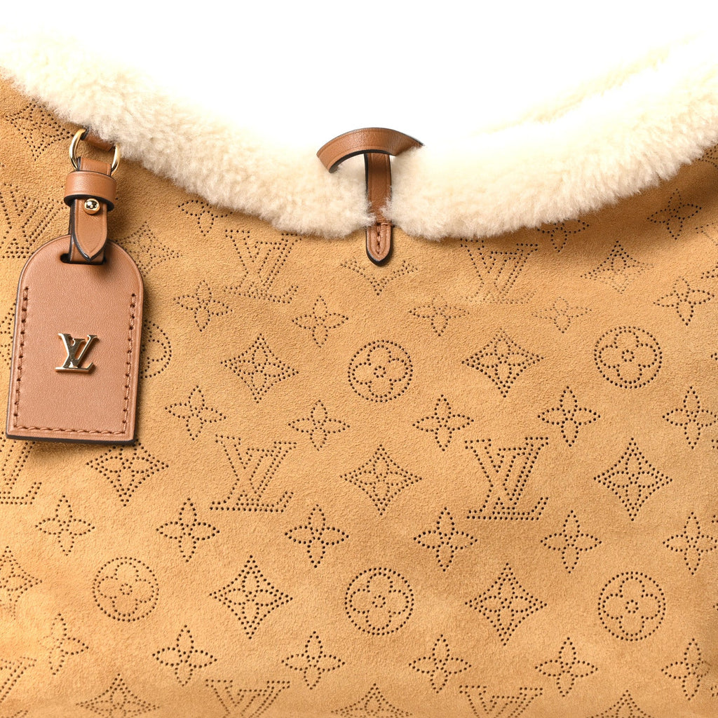 Louis Vuitton Suede Mahina CarryAll PM Beige