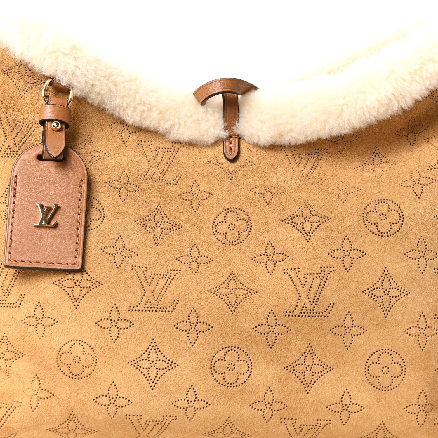 Louis Vuitton Suede Mahina CarryAll PM Beige