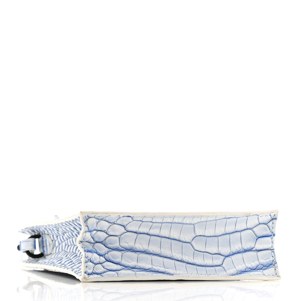 Louis Vuitton Crocodile Niloticus Sac Plat XS Mat Meringue White Blue
