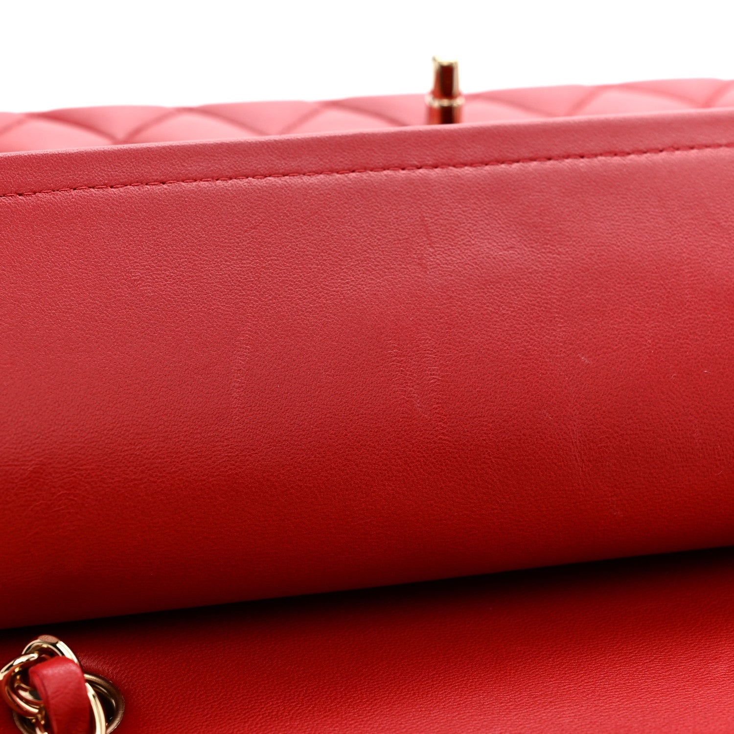 Chanel Lambskin Quilted Medium Double Flap Red