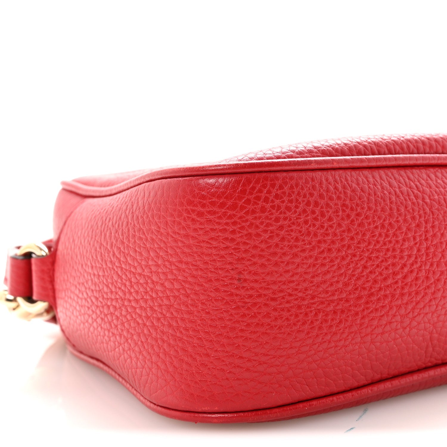 Gucci Pebbled Calfskin Small Soho Disco Bag Tabasco Red