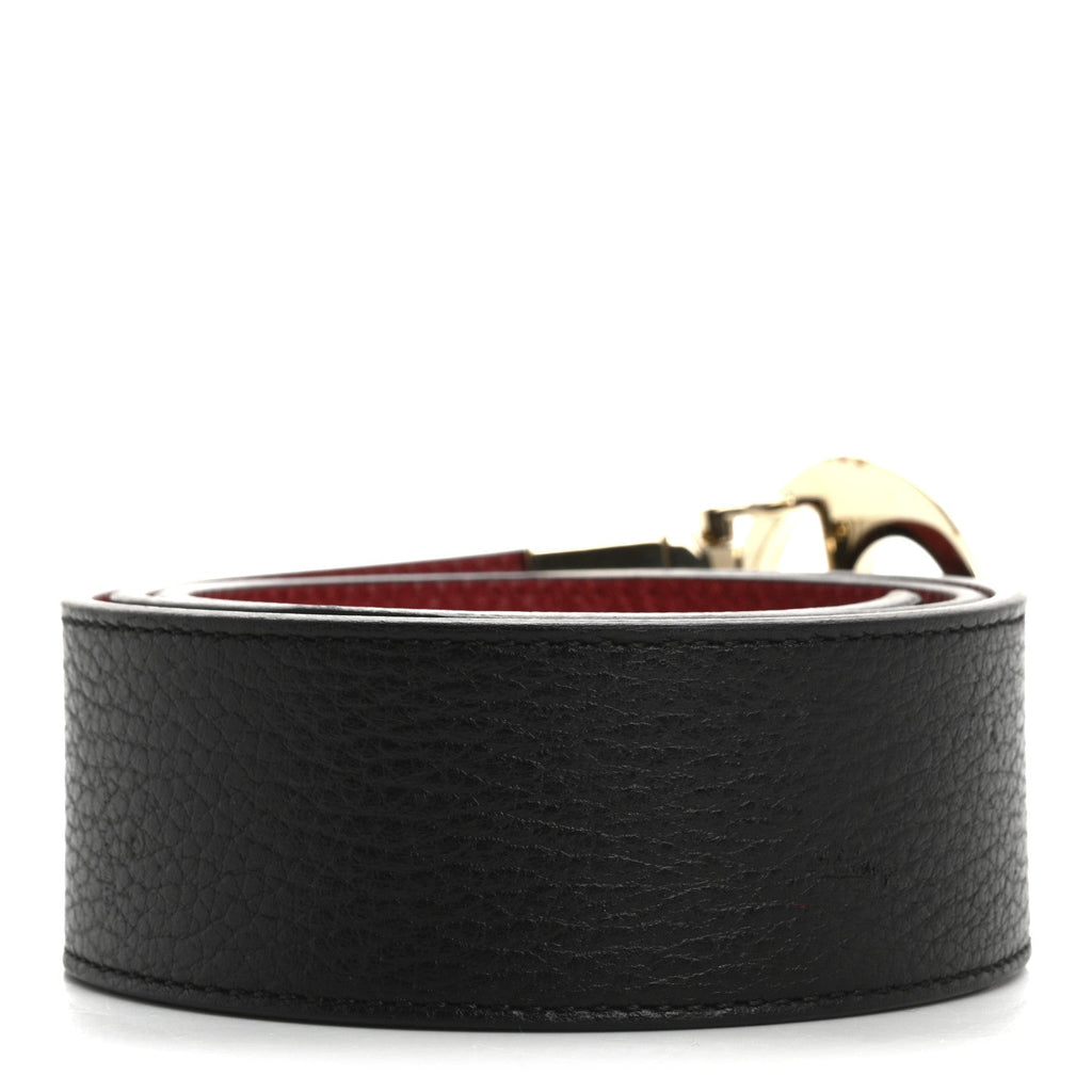 Gucci Calfskin 1973 Reversible Belt 75 30 Black Red