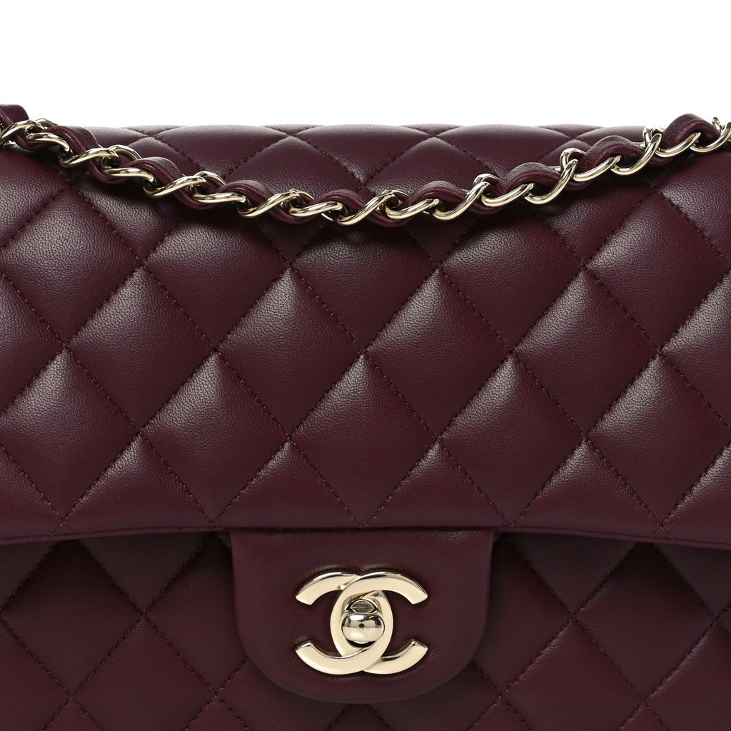 Chanel Lambskin Quilted Medium Double Flap Burgundy