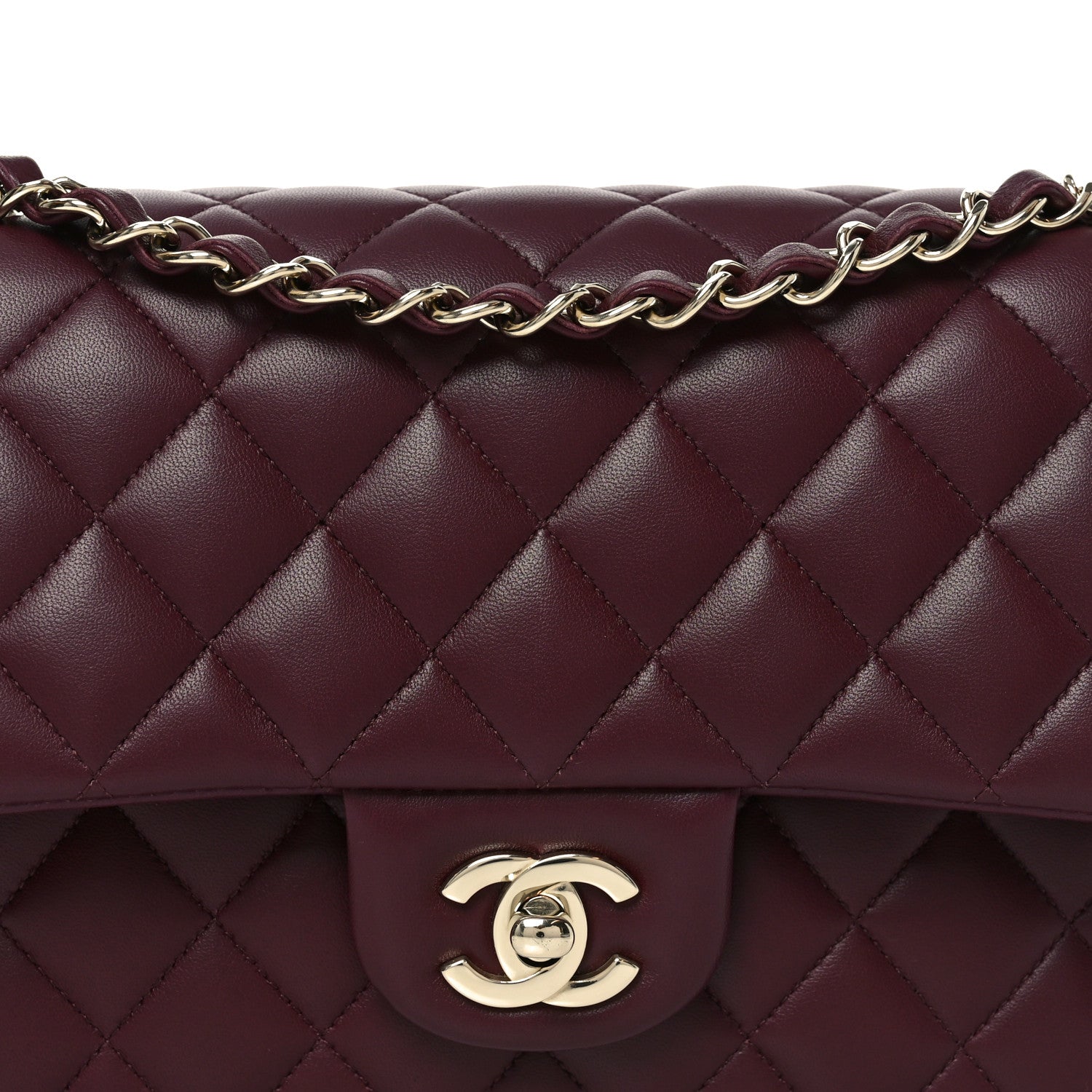 Chanel Lambskin Quilted Medium Double Flap Burgundy