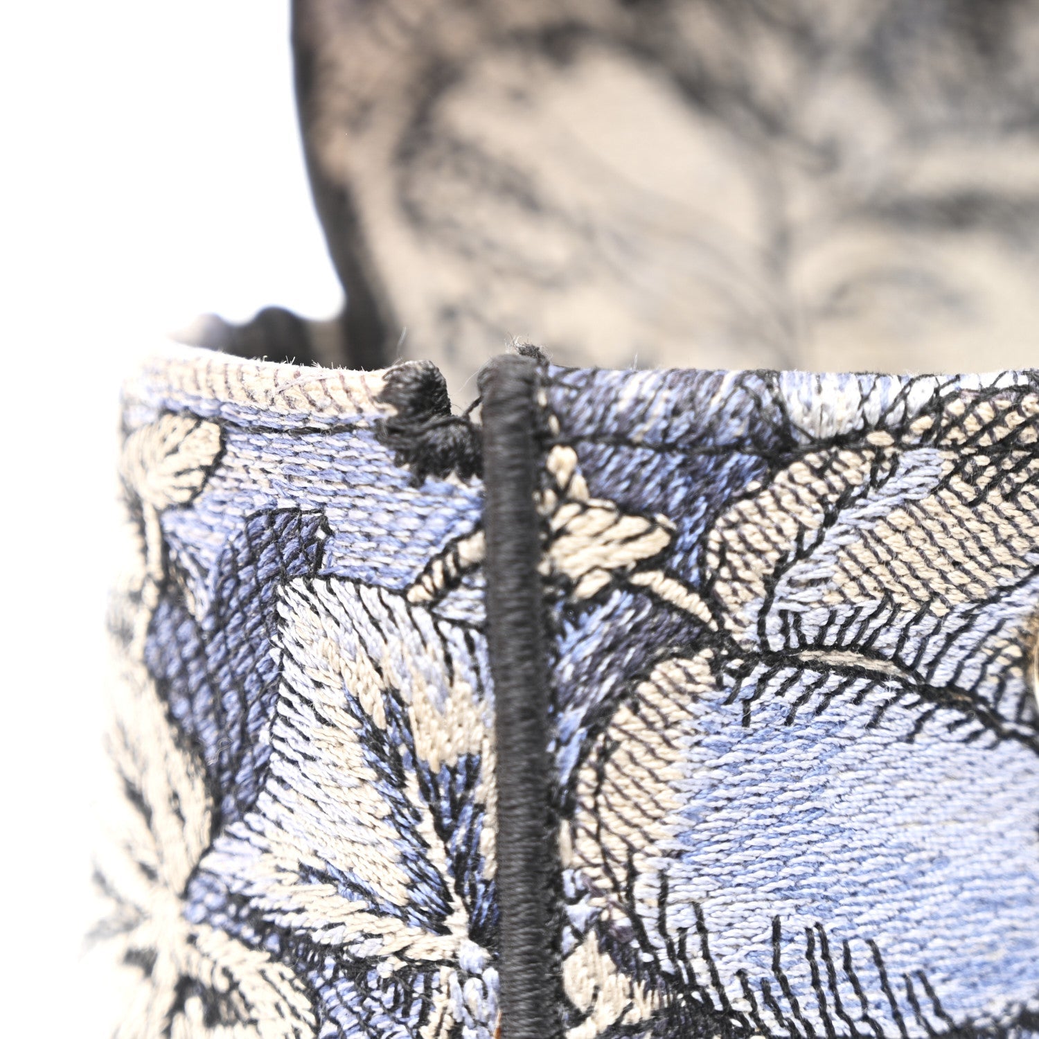 Christian Dior Canvas Embroidered Jardin Magique Medium Lady D-Lite Denim Multicolor