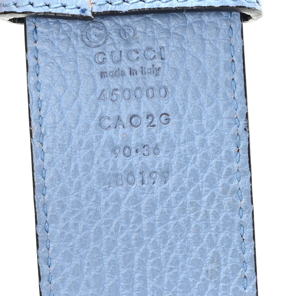 Gucci Dollar Calfskin 1973 Reversible Belt 90 36 Black Mineral Blue