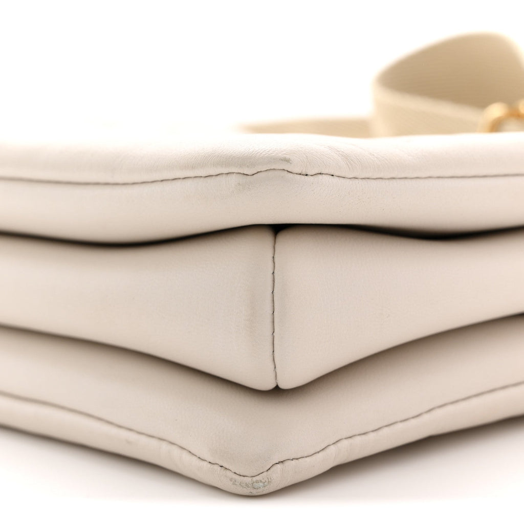 Louis Vuitton Lambskin Embossed Monogram Coussin PM Beige Cream