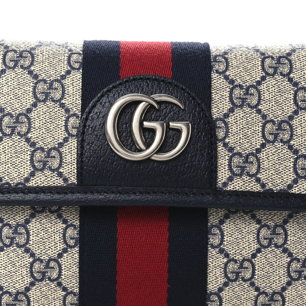 Gucci GG Supreme Monogram Web Small Ophidia Belt Bag 80 32 Beige Navy