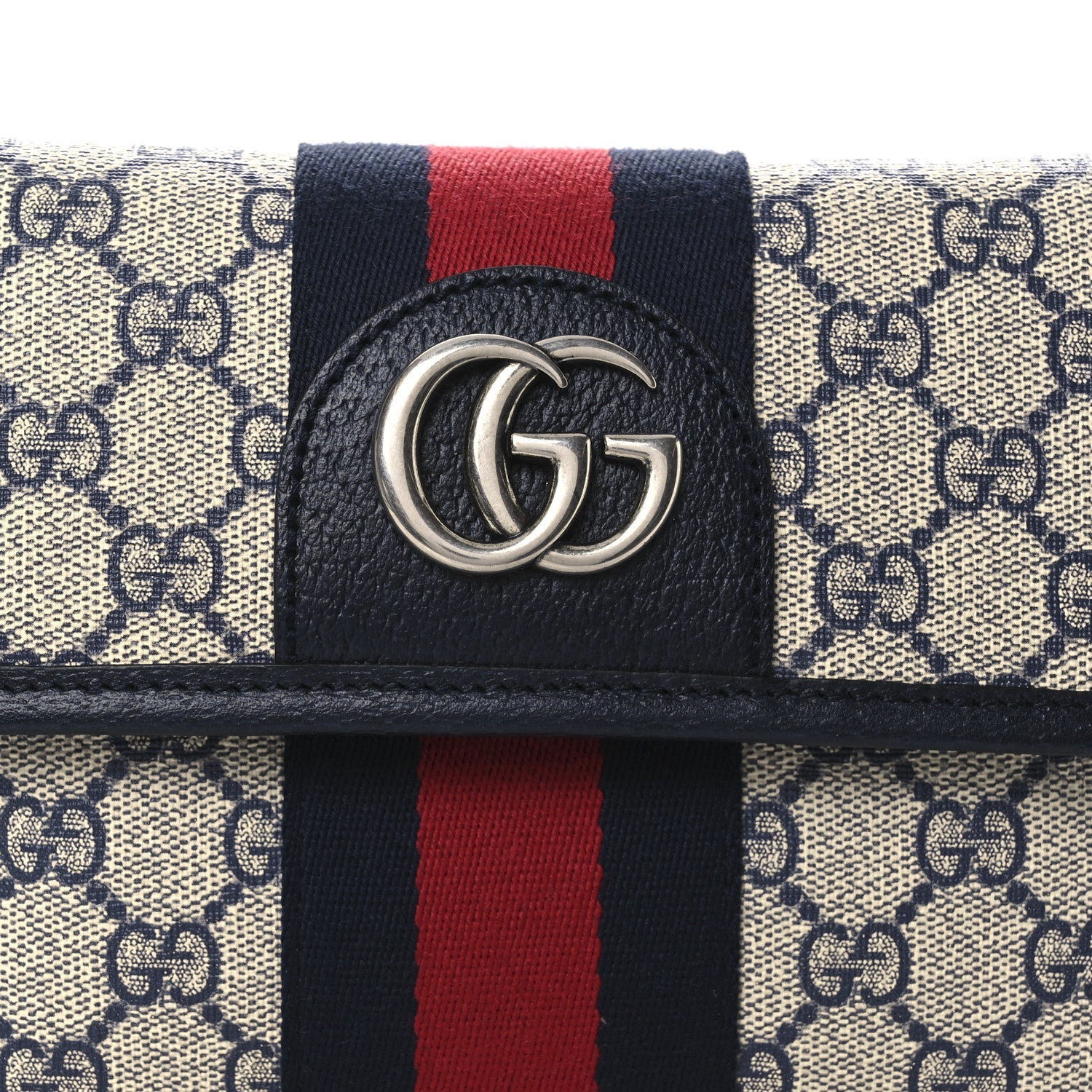 Gucci GG Supreme Monogram Web Small Ophidia Belt Bag 80 32 Beige Navy