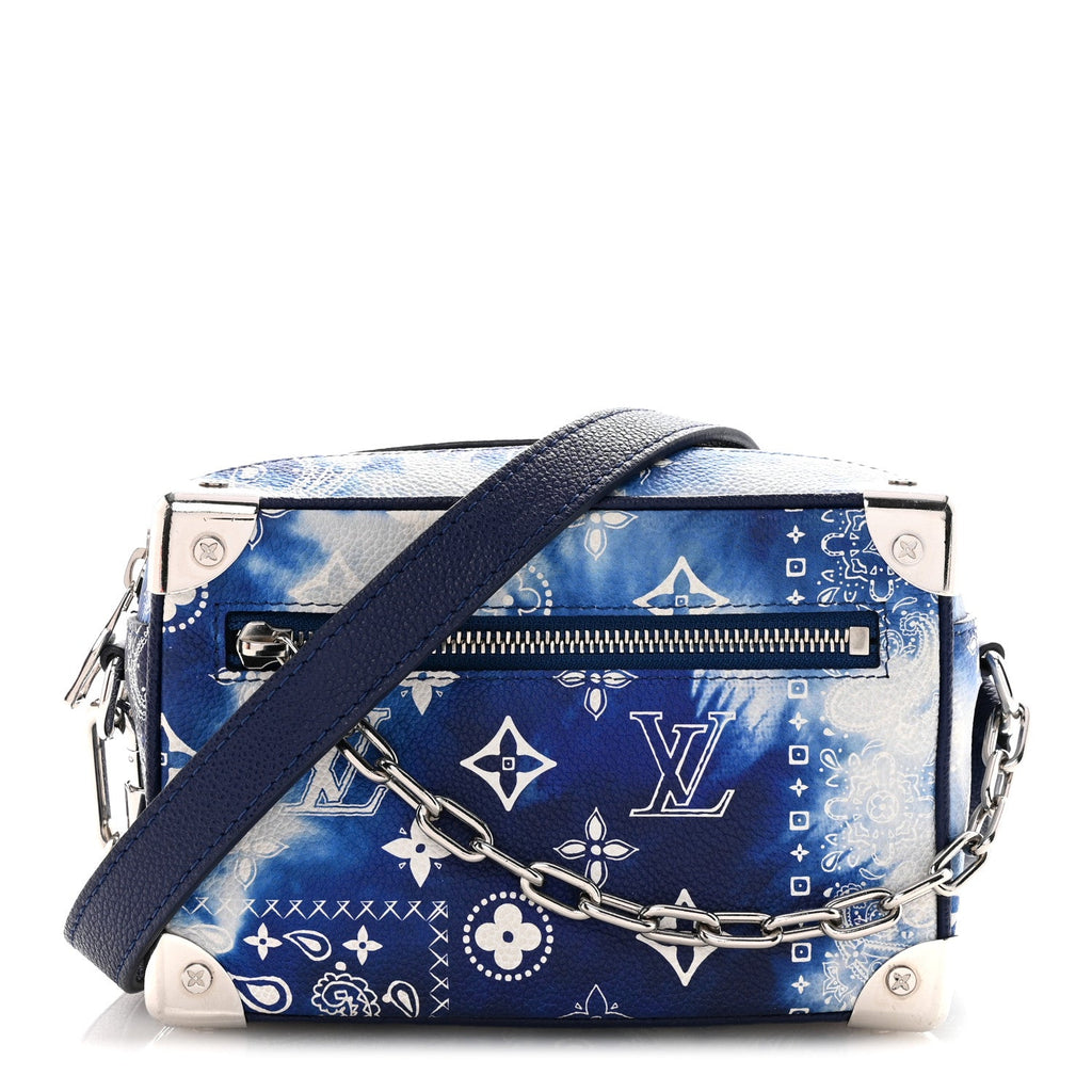 Louis Vuitton Cowhide Monogram Bandana Mini Soft Trunk Blue
