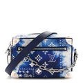 Louis Vuitton Cowhide Monogram Bandana Mini Soft Trunk Blue