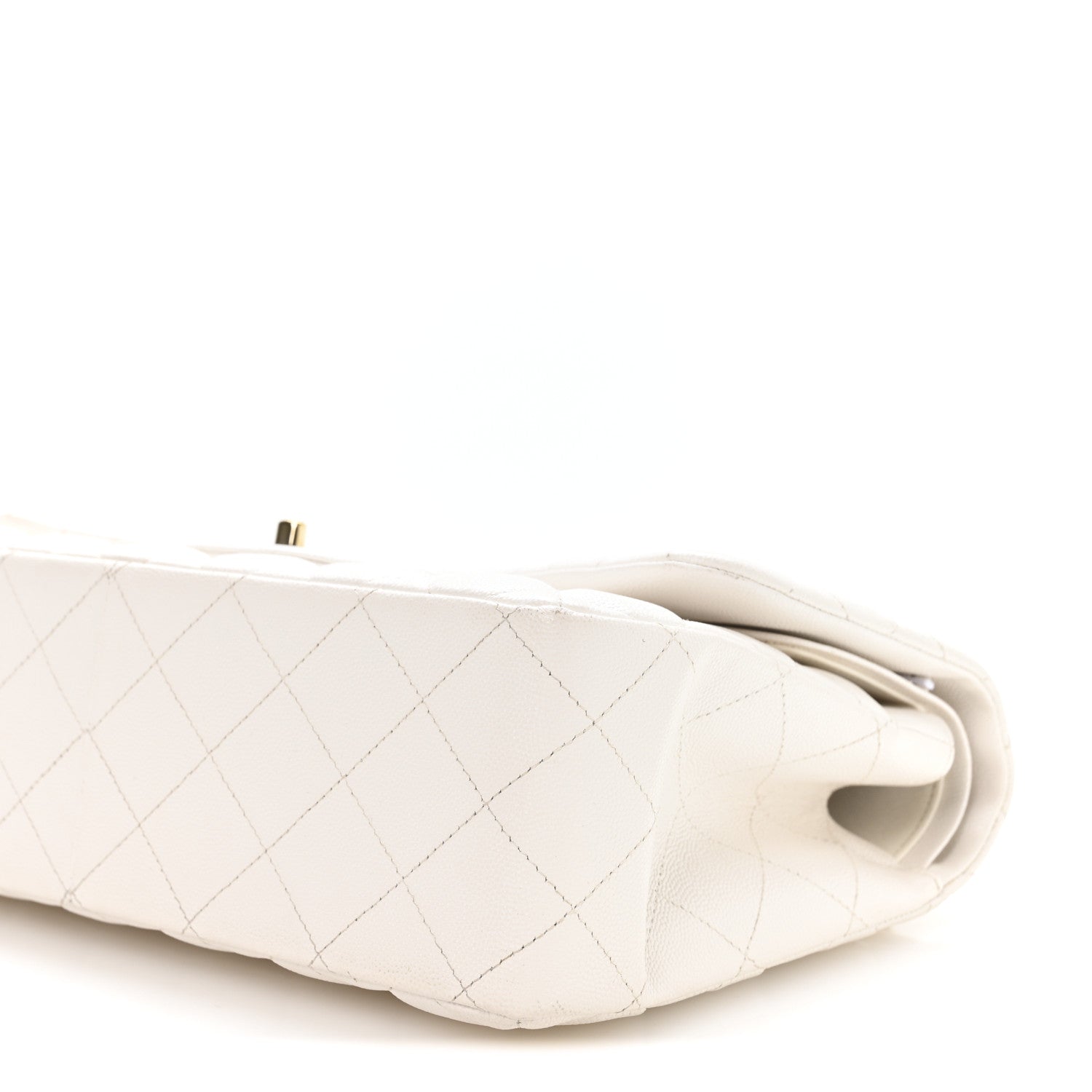 Chanel Caviar Quilted Jumbo Double Flap White