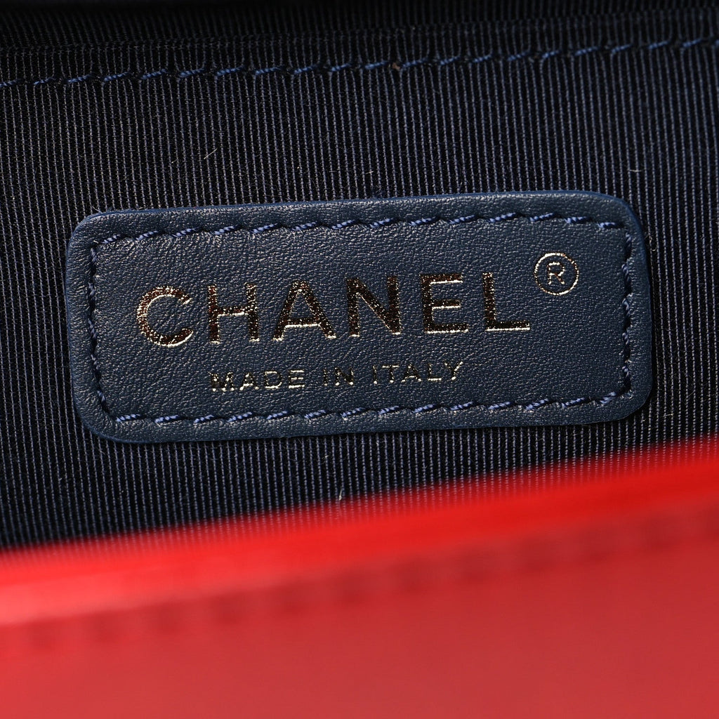 Chanel Velvet Plaid Tartan Quilted Medium Boy Flap Red