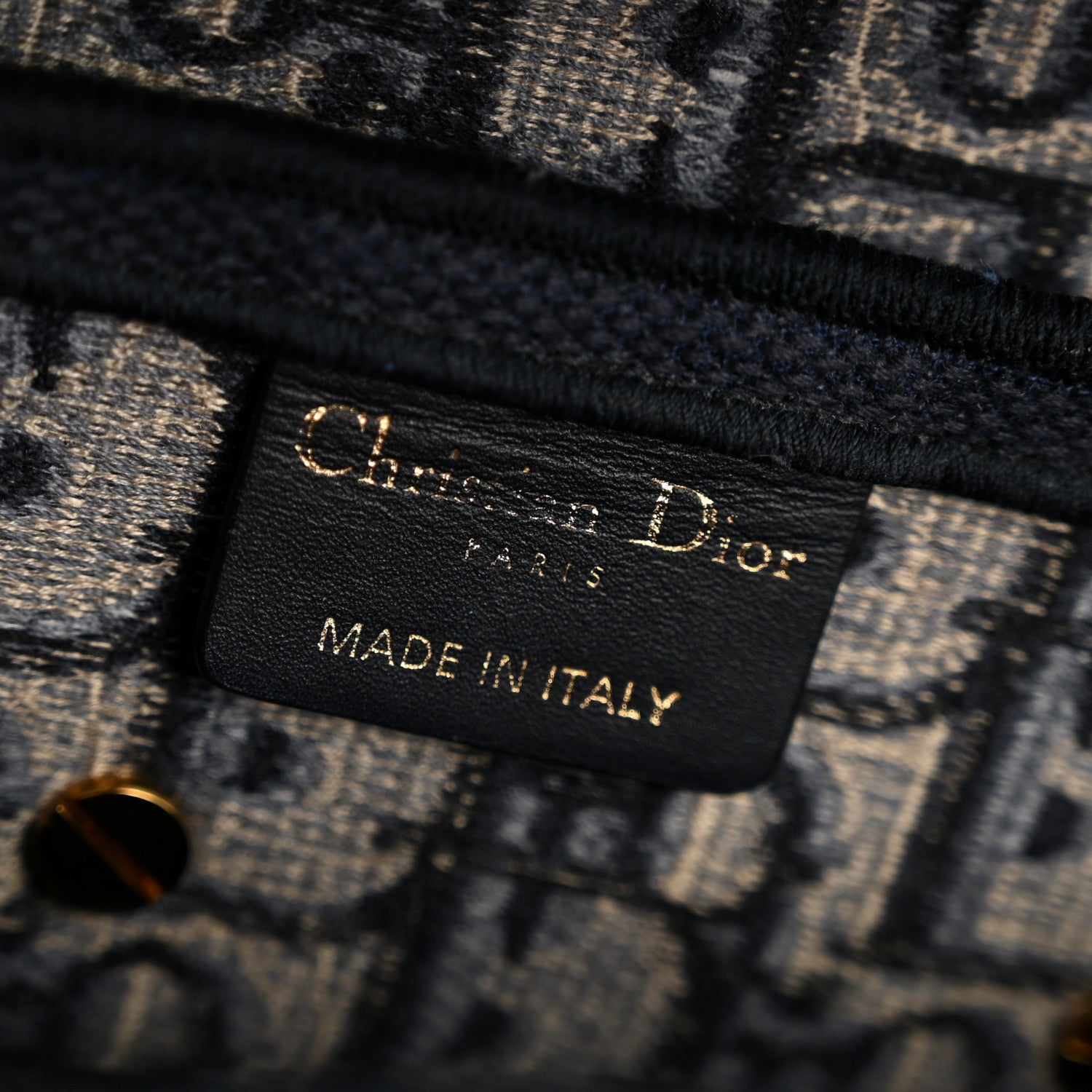 Christian Dior Oblique Embroidered Saddle Bag Blue