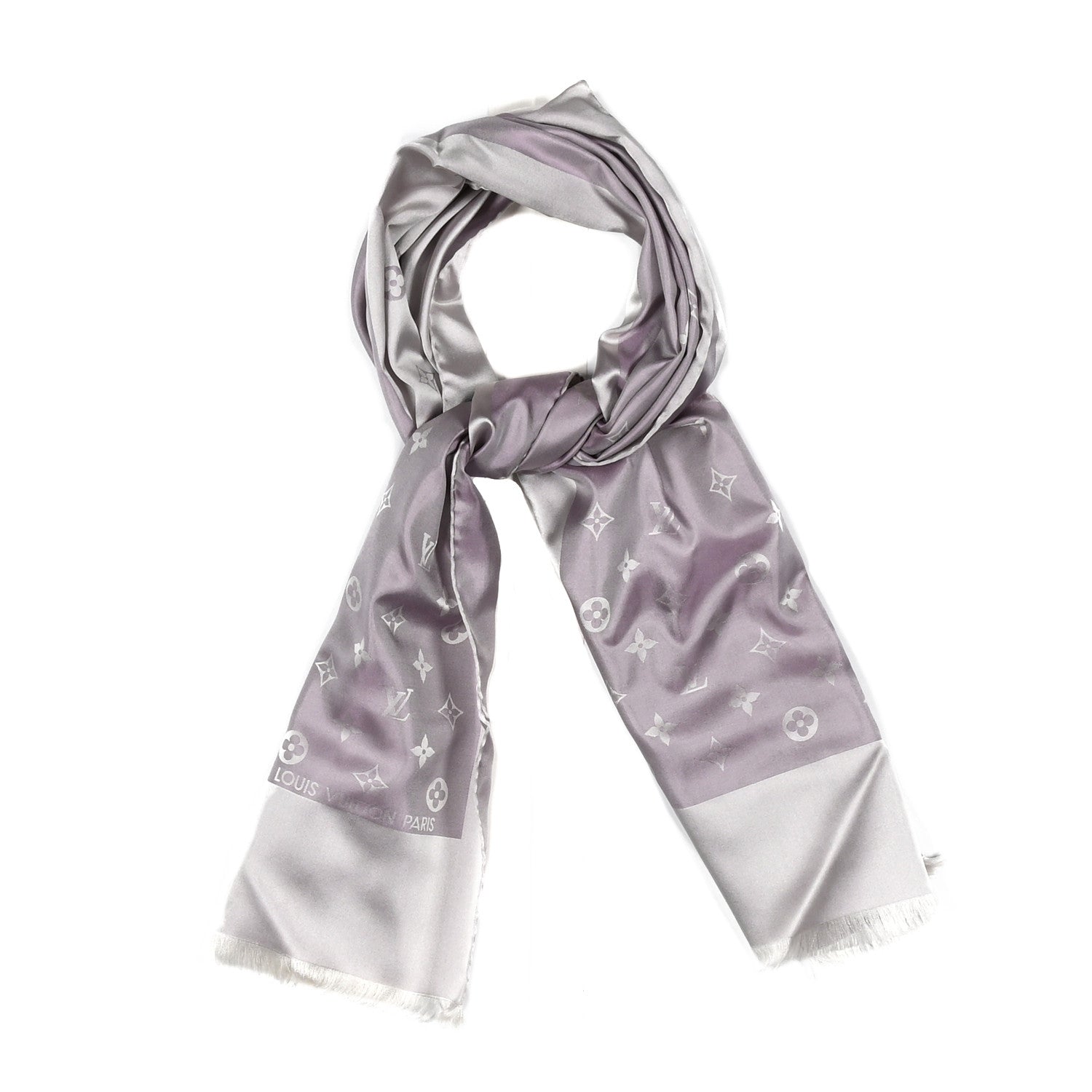 Louis Vuitton Silk Monogram Capri Scarf Lilac