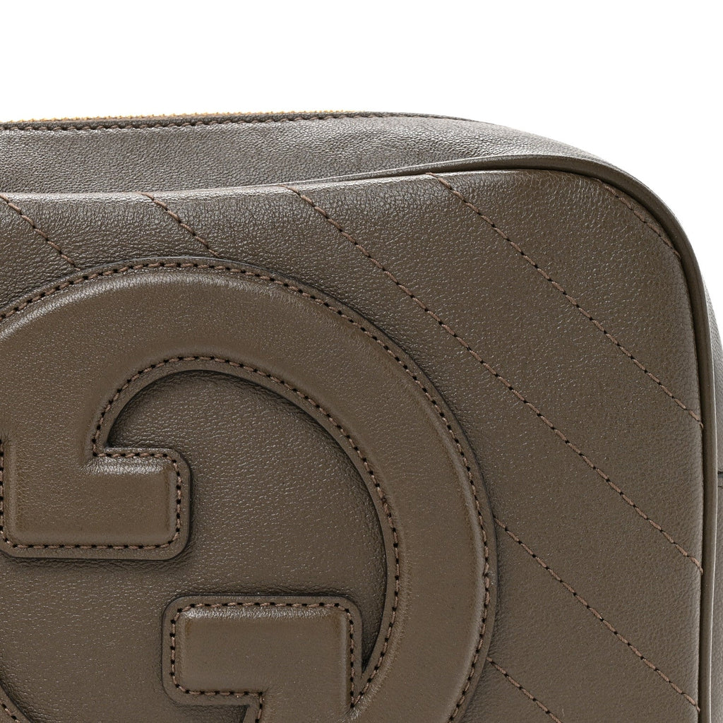 Gucci Sakai Be Green Calfskin Diagonal Stitched Small Blondie Shoulder Bag Craclet Brown