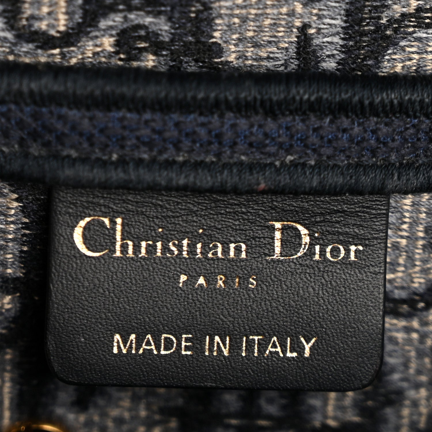 Christian Dior Oblique Embroidered Saddle Bag Blue
