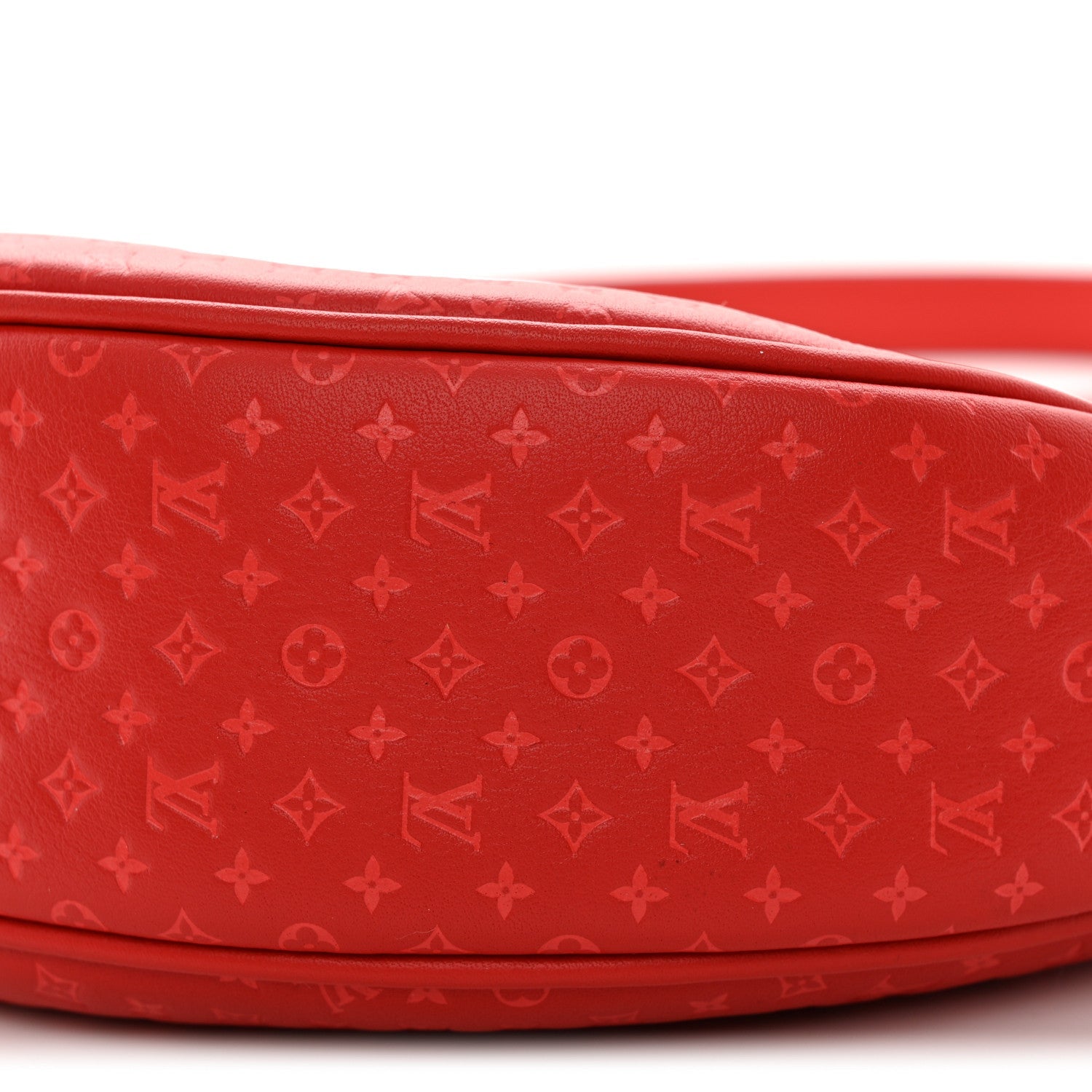 Louis Vuitton Calfskin Nanogram Embossed Loop PM Rouge