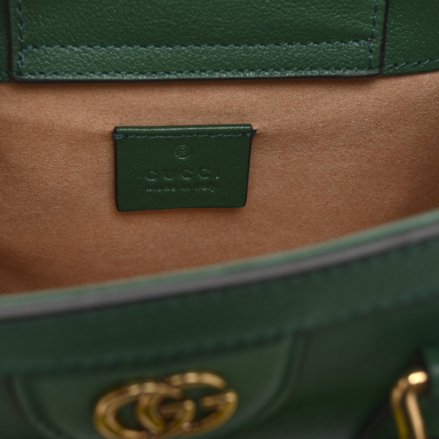 Gucci Wonka Grain Calfskin Mini Diana Tote Bag Green Yellow Fluo