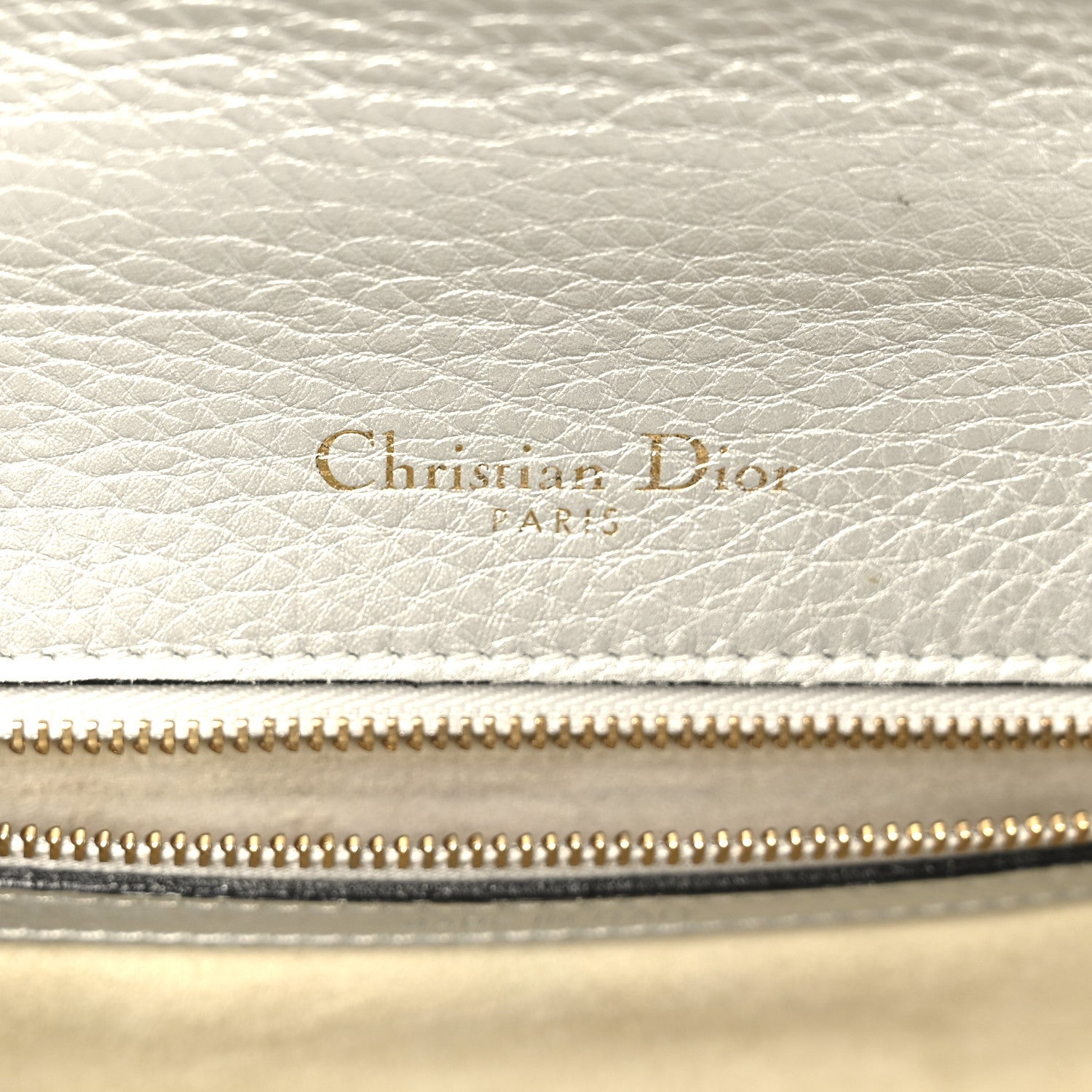 Christian Dior Metallic Grained Calfskin Medium Diorama Flap Bag Silver