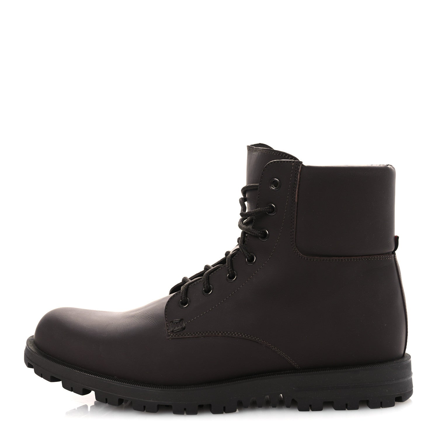 Gucci Rubberized Mens Lace Up Ankle Boots 9.5 Brown