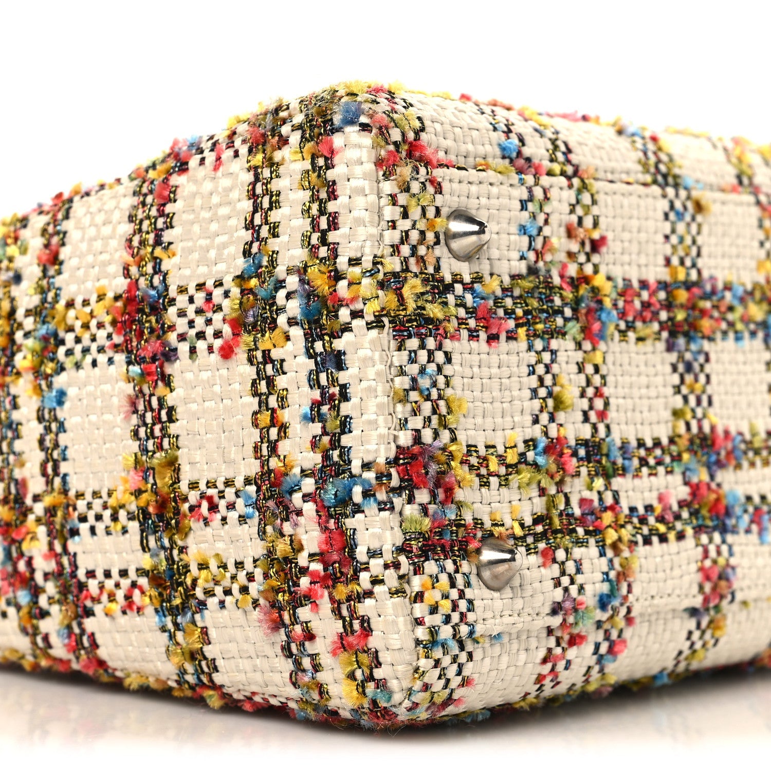 Christian Dior Tweed Medium Lady Dior  Orange Multicolor