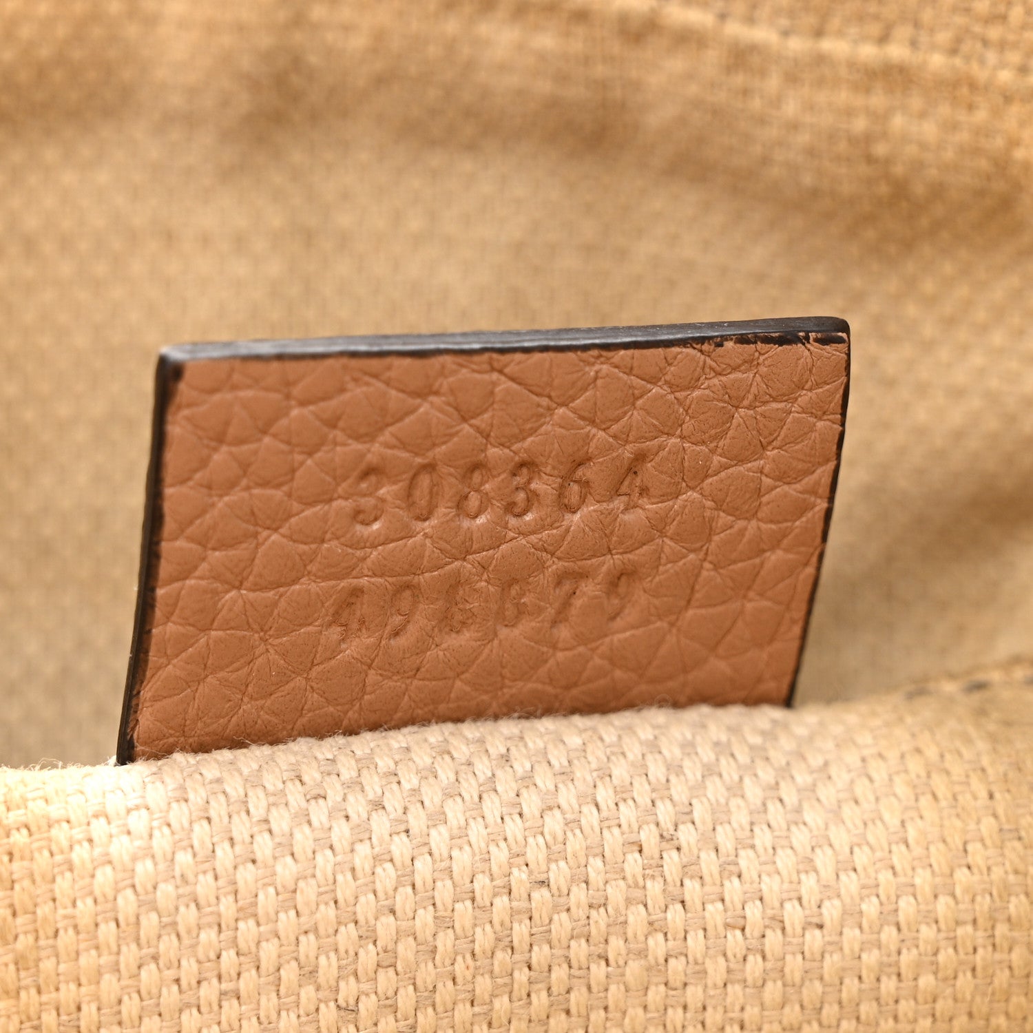 Gucci Pebbled Calfskin Small Soho Disco Bag Camelia