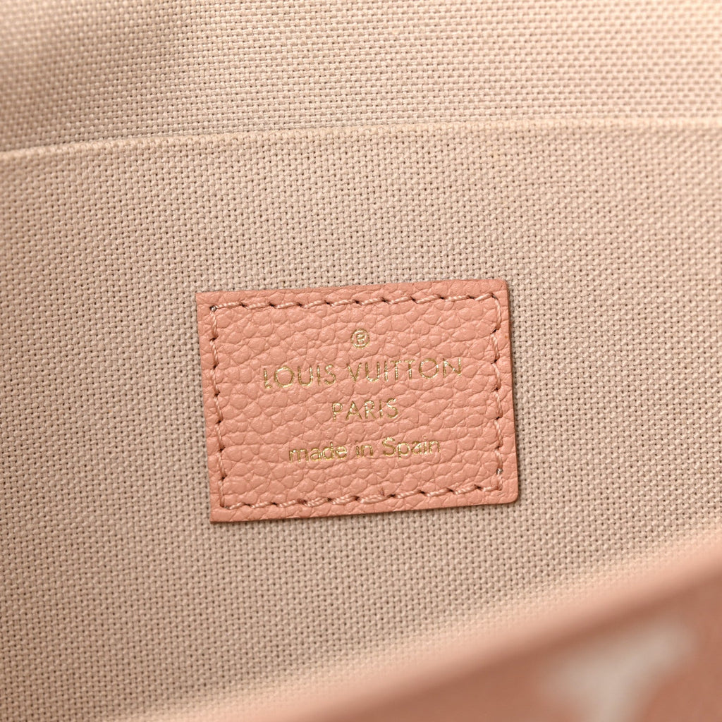 Louis Vuitton Empreinte Monogram Giant Felicie Pochette Chain Wallet Rose Trianon Creme