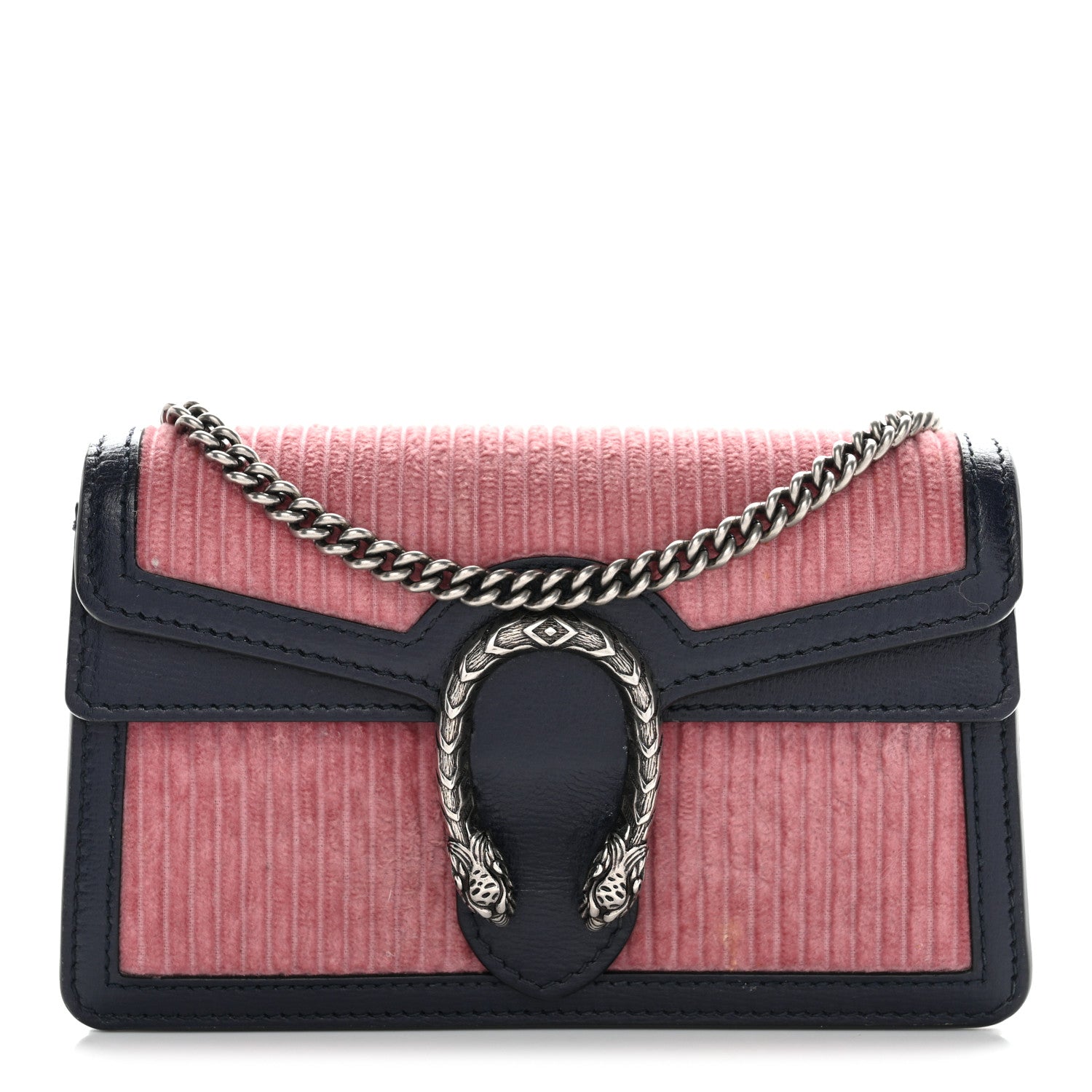 Gucci Lanzo Stretch Cord Azalea Calfskin Super Mini Dionysus Shoulder Bag Pink Blue