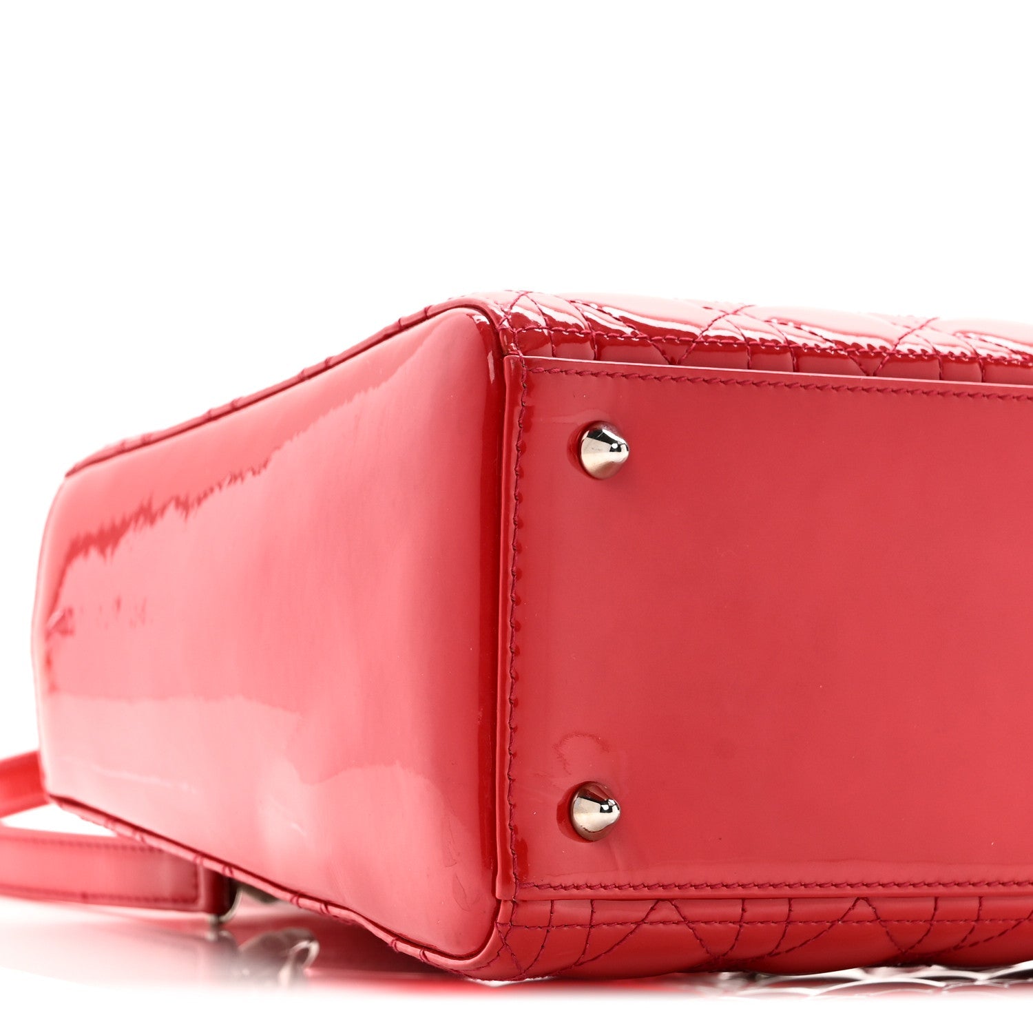 Christian Dior Patent Cannage Medium Lady Dior Fuchsia